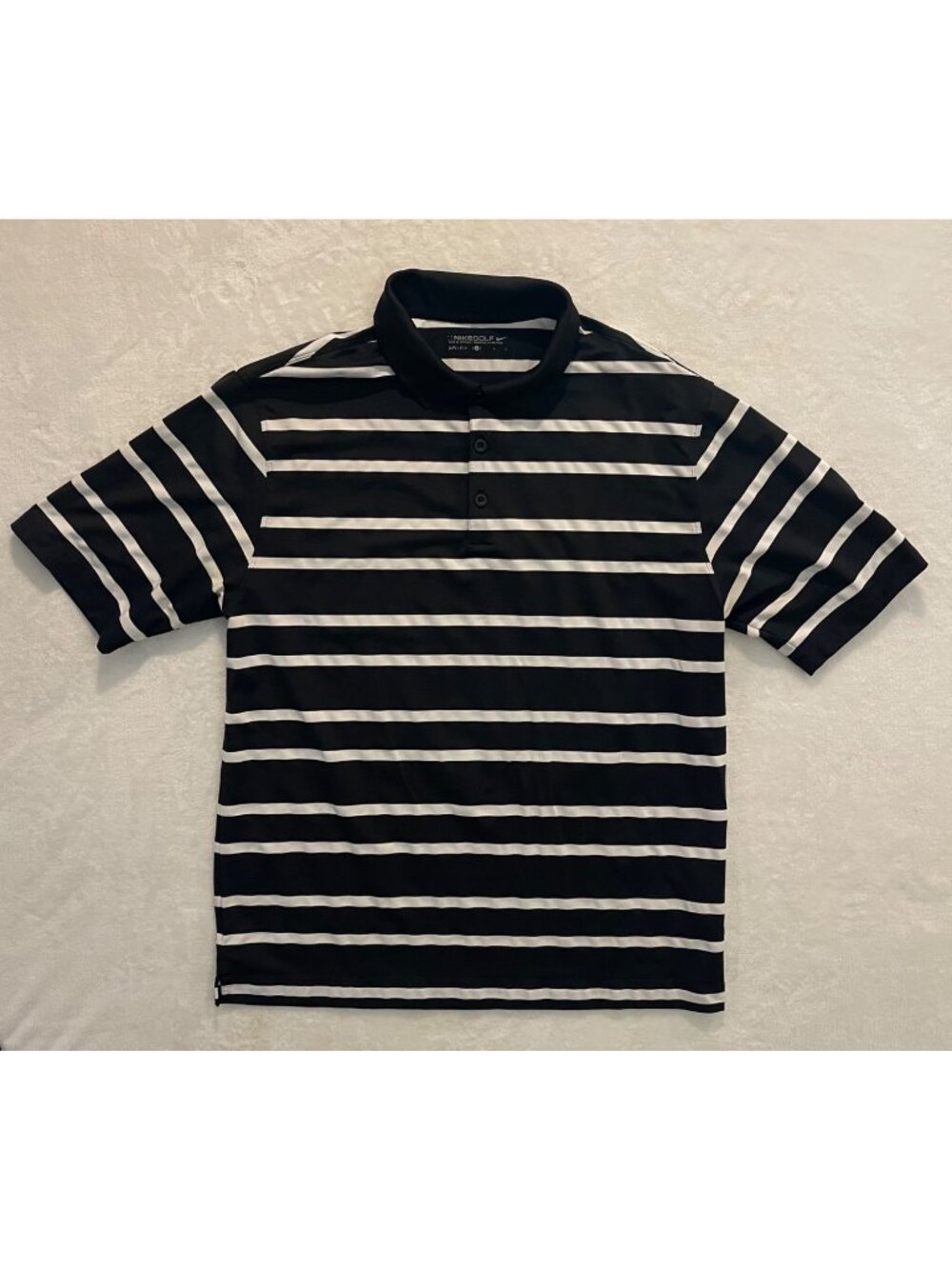 Nike Golf Dri-Fit SS Polo Men's Large Black/White Stripe